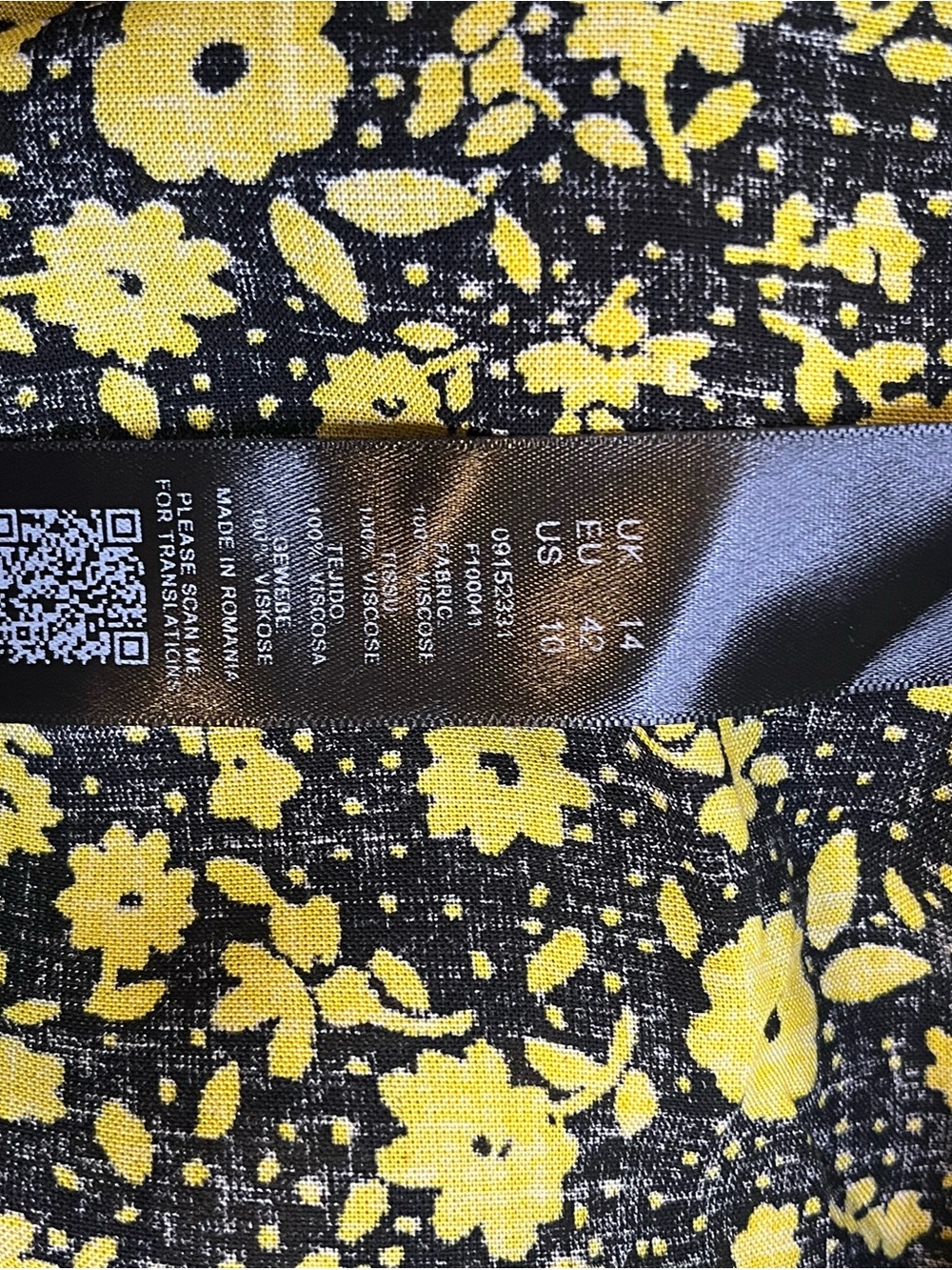 ASOS Patchwork Midi Skirt Size US 10 Mixed Floral Yellow Blue Split Indie Sleaze - Picture 7 of 9